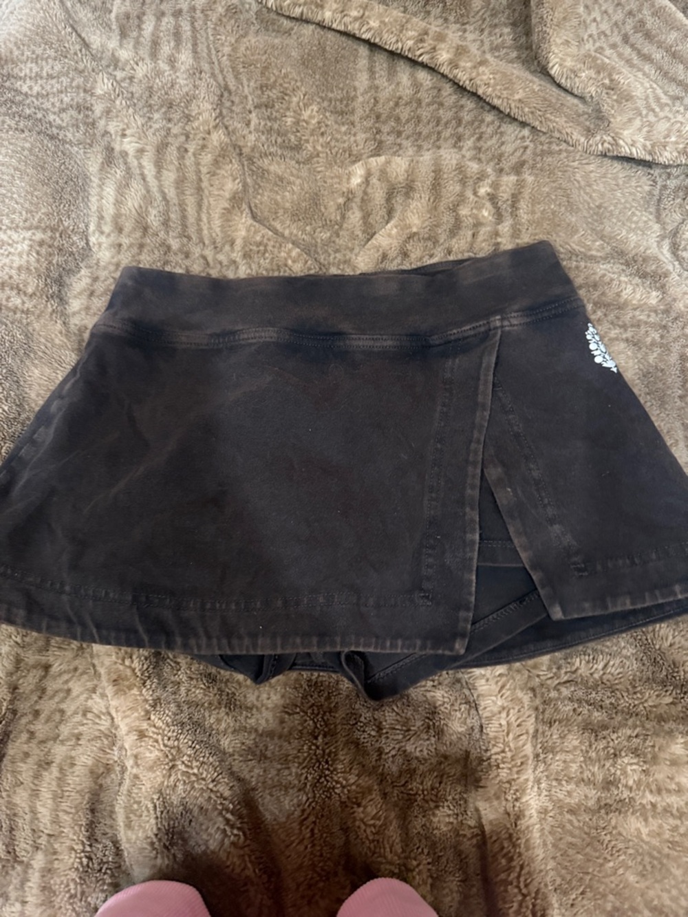 Free People Black Skort with Side Slit